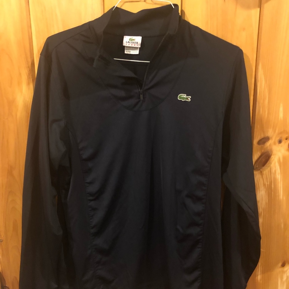 Navy Blue Lacoste Long Sleeve Quarter Zip - Large